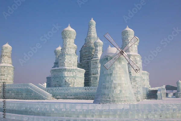 Fototapeta Windmill made from ice