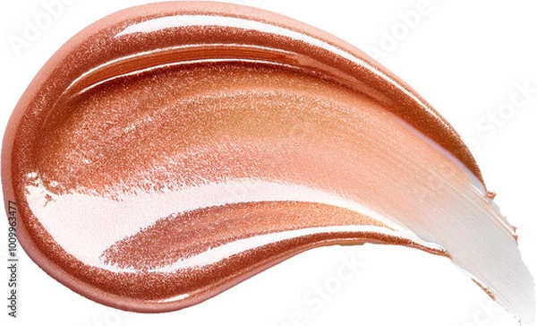 Obraz Peach, blush colored cosmetic smear on transparent background PNG
