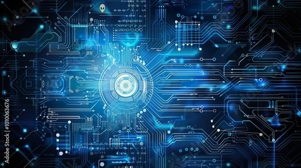Obraz technology, space, light, science, data, computer, texture, fractal, backdrop, design, concept, digital, math, cyberspace, motion, arrangement, pattern, grid, element, circuit, information technology,