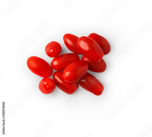 Fototapeta baby plum tomatoes with shadow isolated on transparent background