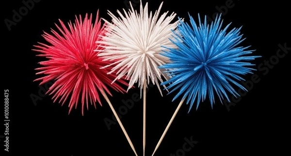 Fototapeta Colorful fireworks display against a black background