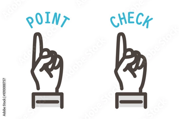 Fototapeta Worker's hand with check and point letters [Vector illustration]