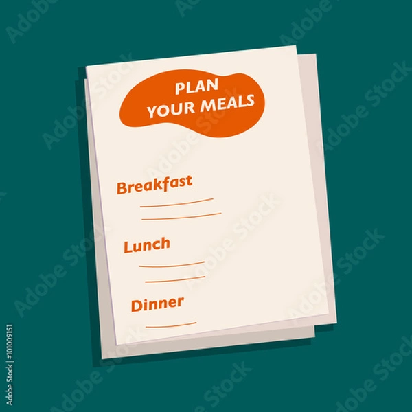 Fototapeta Plan your meals vector illustration