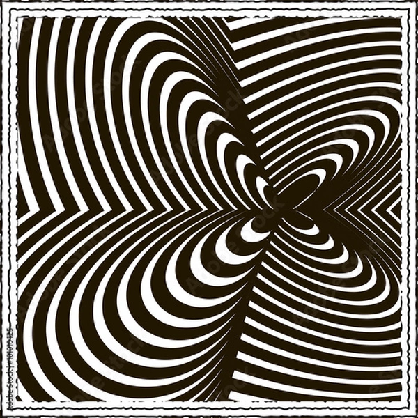 Fototapeta  optical illusion vector background/Black and white optical illusion vector background