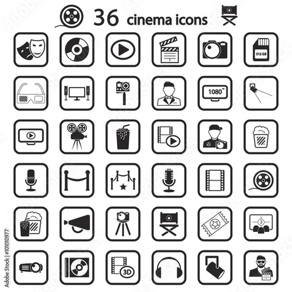 Fototapeta cinema icon set
