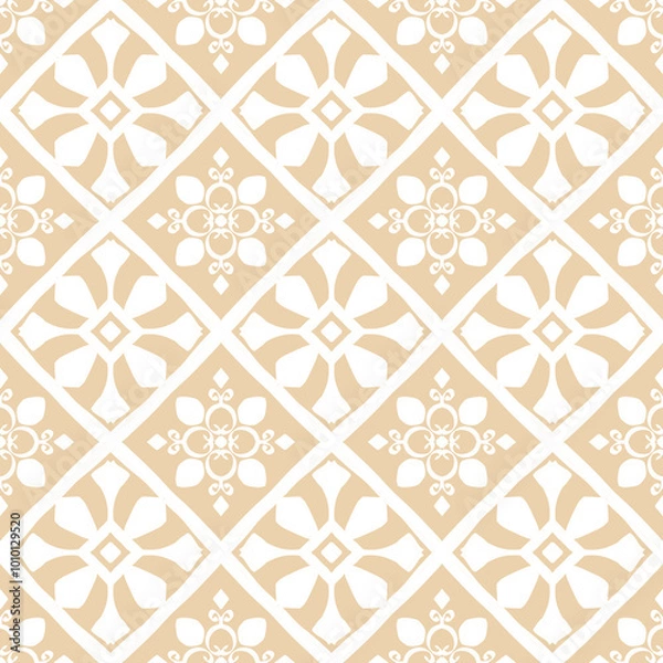Fototapeta Flower Pattern Ethnic Geometric native tribal boho motif aztec textile fabric carpet mandalas African