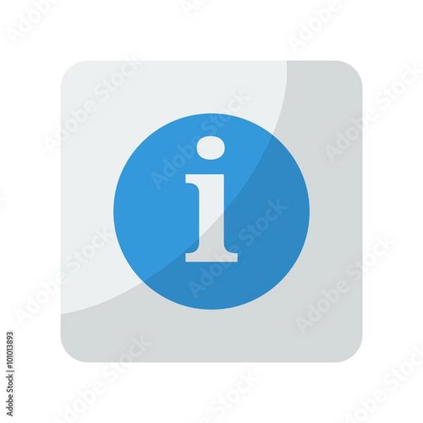 Obraz Blue Information icon on grey rounded square button on white