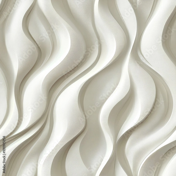Fototapeta Abstract White Wavy Pattern Texture Background