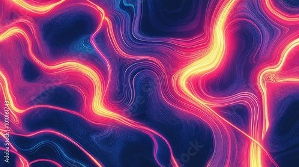 Fototapeta Neon abstract patterns pulsating with energy