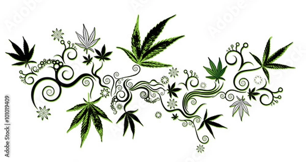 Obraz marijuana cannabis leaf symbol background vector illustration