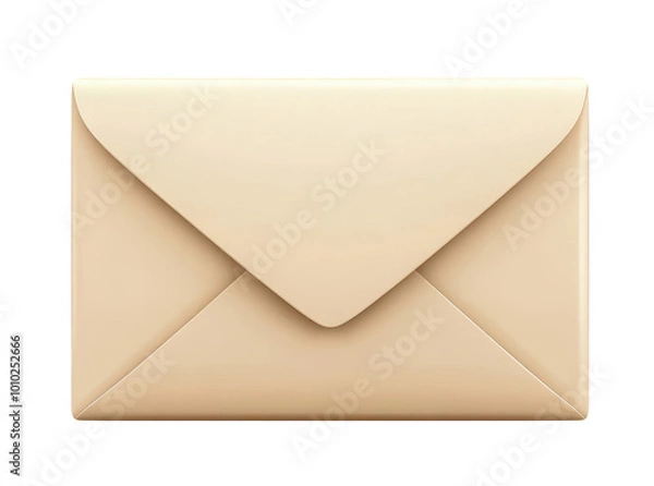 Fototapeta Beige envelope illustration isolated on transparent background