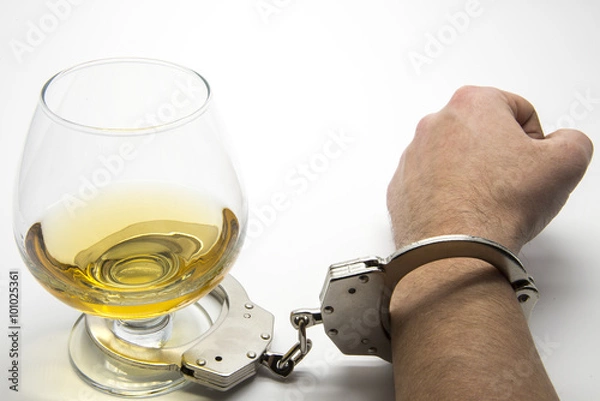 Obraz Alcohol and handcuffs