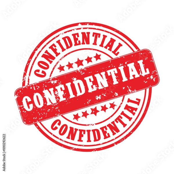 Fototapeta Confidential grunge rubber ink stamp vector isolated on a white background