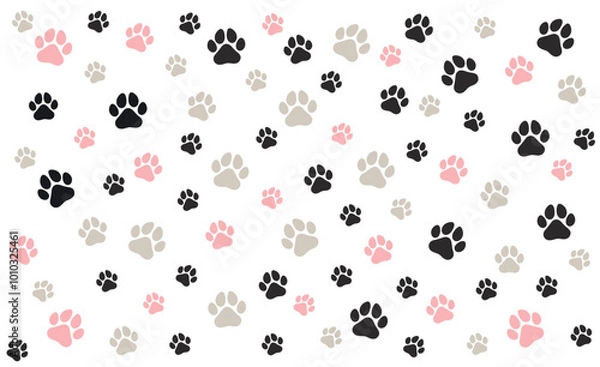 Fototapeta Paw pattern background. printable