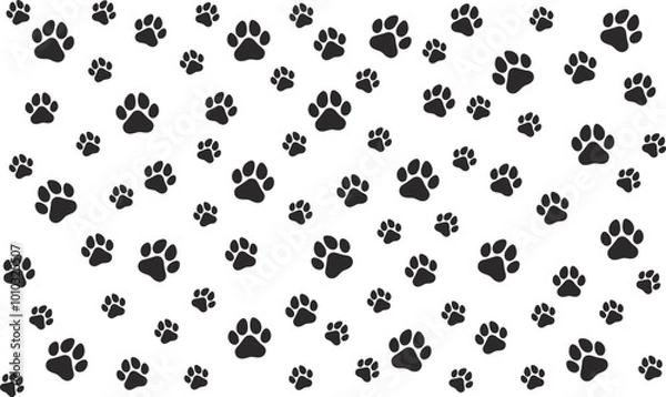 Fototapeta Paw pattern background. printable