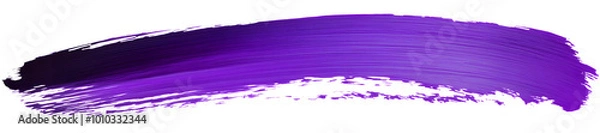 Fototapeta Vibrant Purple Brush stroke on white and transparent background. PNG