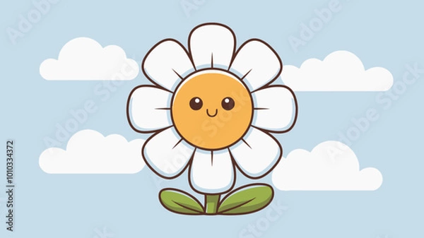 Fototapeta Cute flower element vector cartoon
