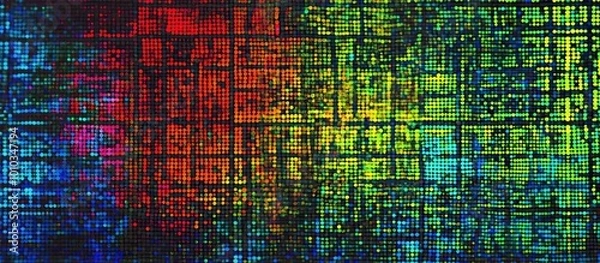 Obraz Abstract Digital Art with Colorful Dots