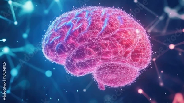 Fototapeta human brain's connectome and network dynamics