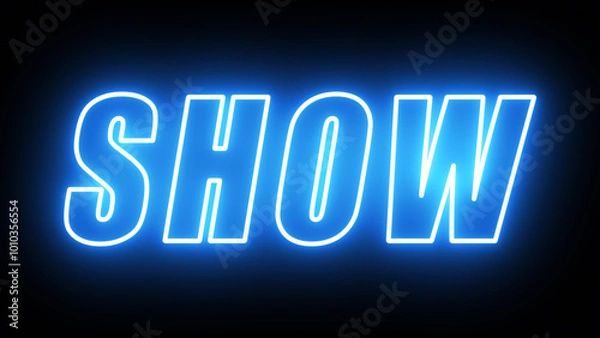 Fototapeta neon show glow editable text effect