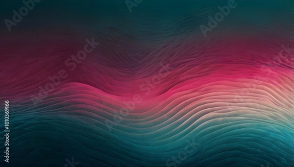 Obraz Layered abstract waves in teal and magenta gradient