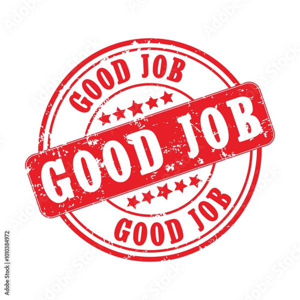 Fototapeta Good job rubber ink stamp vector isolated in a white background