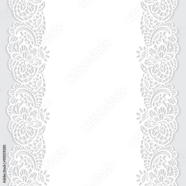 Fototapeta Vector seamless pattern with floral lace
