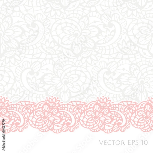 Fototapeta Vector seamless pattern with floral lace