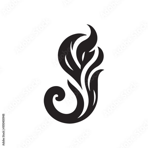 Fototapeta Stylish Letter J Silhouette Vector Icon - Clean and Contemporary Design, Ideal for Branding, Corporate Logos, and Typography Projects for Digital and Print Media.

