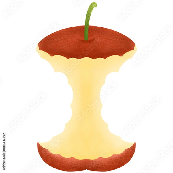 Obraz Red apples illustration, simple shapes style. Apple tree, basket