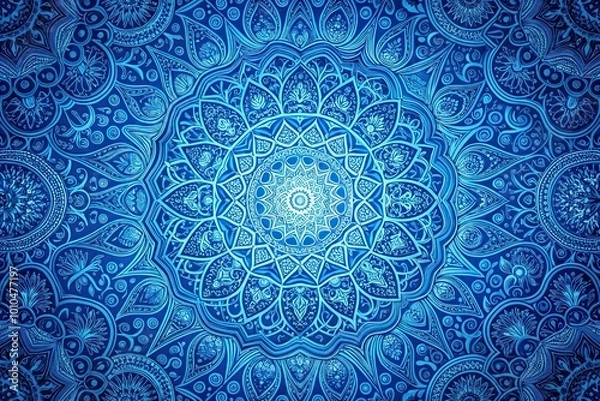 Obraz Extreme close-up of mesmerizing electric blue base with intricate patterns woven