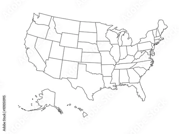 Obraz Pusta mapa przeglądowa z usa