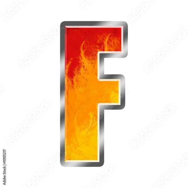 Fototapeta Burning letters alphabet F