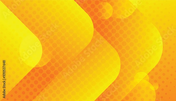 Fototapeta Yellow and orange elements with fluid gradient. dynamic shapes composition. abstract geometric shapes background. cool background design for flyer. vector illustration