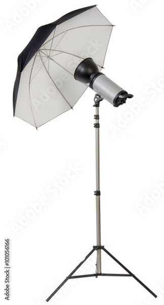 Obraz Studio strobe light flash with umbrella