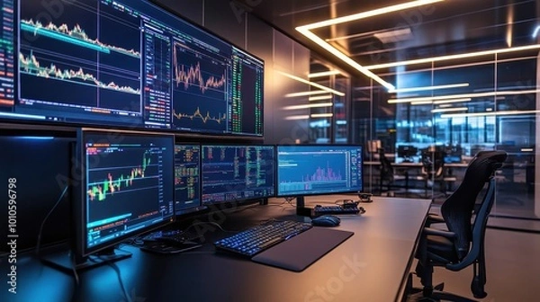 Fototapeta Immersive Financial Analytics: Data-Driven Insights in a Modern Trading Environment