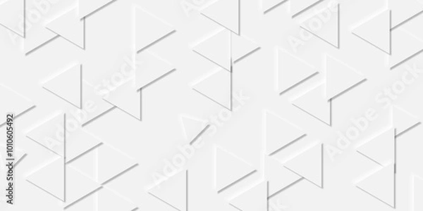 Fototapeta Abstract white rectangle shape geometric line background. abstract seamless modern white and gray color technology concept geometric rectangle vector background neomorphism style poster, banner design