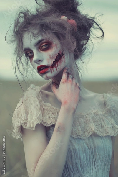Obraz portrait of a feminine zombie