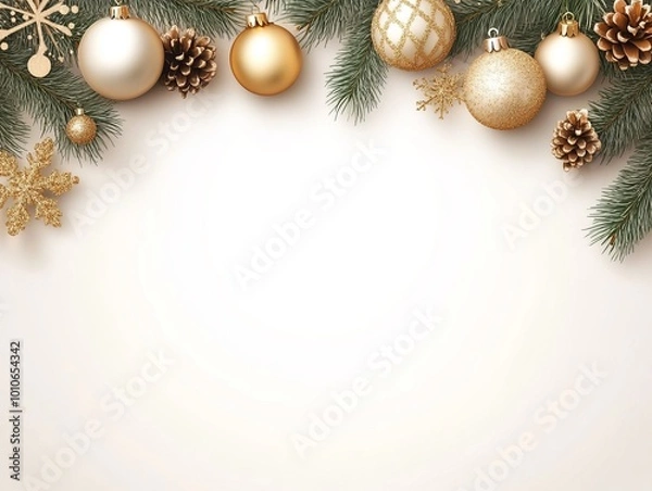 Fototapeta Christmas New Year background. Festive Xmas composition