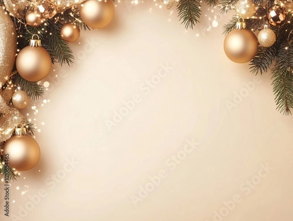 Fototapeta Christmas New Year background. Festive Xmas composition