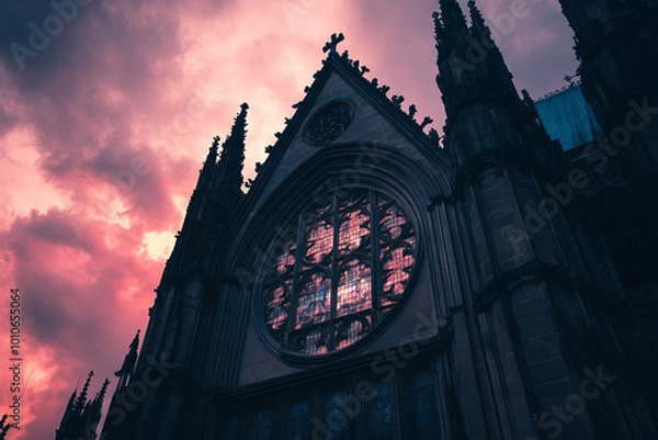 Fototapeta gothic church in the night