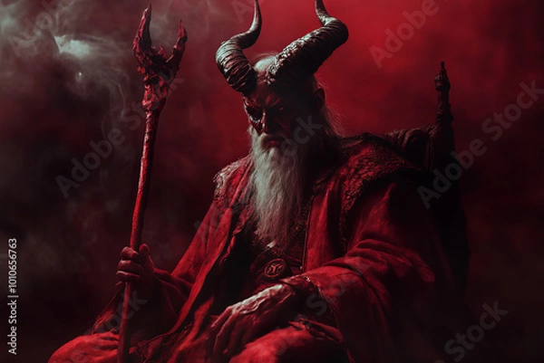 Obraz demon in red with staff