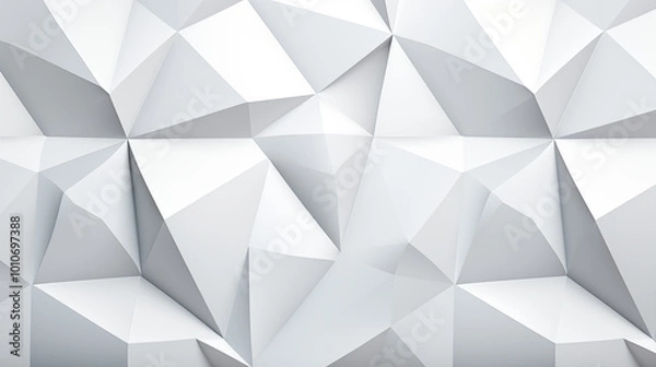 Obraz Abstract minimalist geometric triangle lowpoly mosaic pattern. White triangular abstract background.