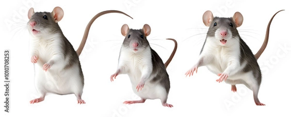 Fototapeta mouse png transparent mouse rat white background generative Ai