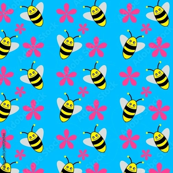 Fototapeta seamless pattern with bees
