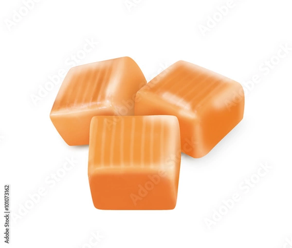 Fototapeta Square candy caramel with clipping path
