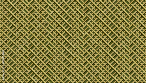 Fototapeta 編み目 竹 交差 緑色 伝統的 テクスチャ 和風 自然 素材感 アジアンデザイン 網目模様 織物 有機的 植物 ナチュラル エコデザイン 繊細 手作業 工芸品 トロピカル
