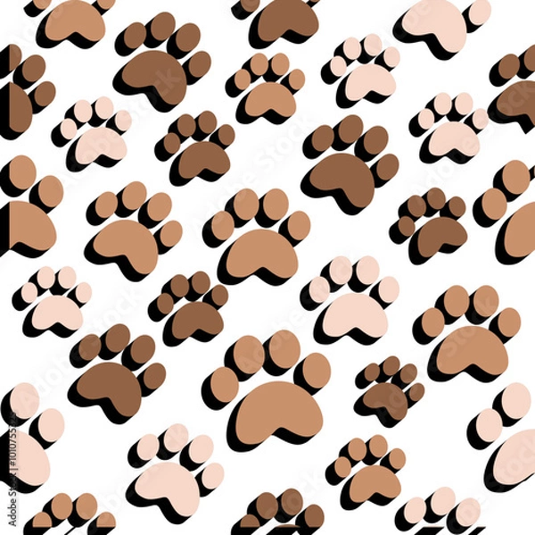 Fototapeta Cat Paw Pattern Background