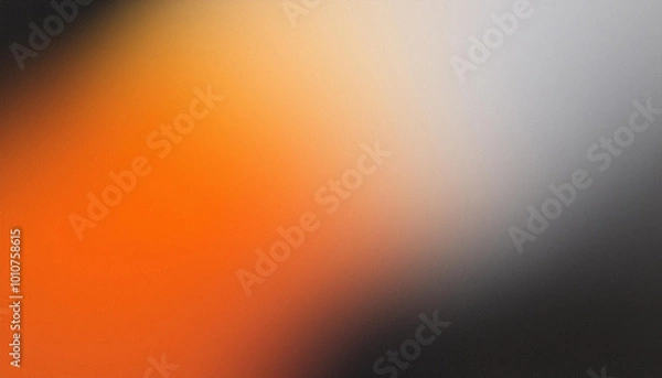 Fototapeta Abstract color gradient film grain texture background, gradient texture for web banner and hot sale, blurred orange gray white free forms on black, noise texture effect