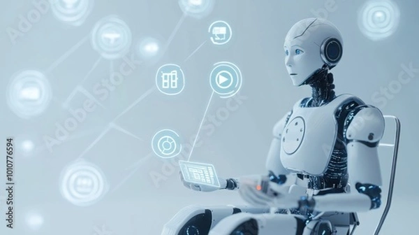 Fototapeta AI generated offering communication tools for accessibility, isolated on white